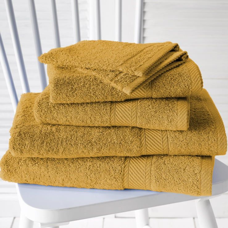 Promopack Helene, golden yellow - 2 washandjes + 2 handdoeken + 2 douchelakens