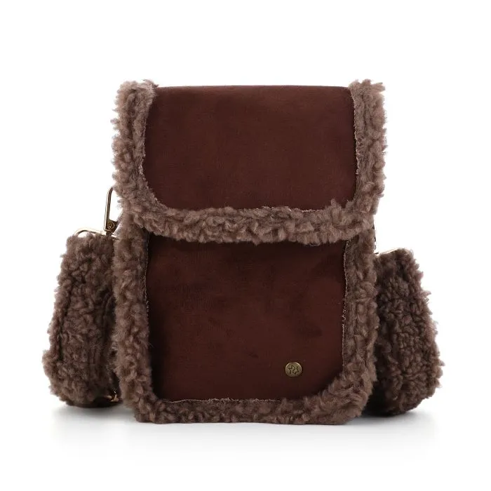 Winter teddy telefoon tasje COFFEE