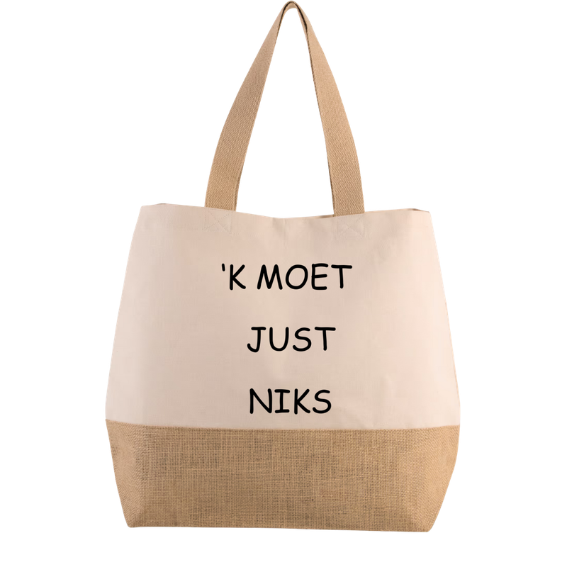 STRANDTAS/SHOPPER 'K MOET JUST NIKS