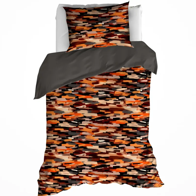 Dekbedovertrek Rothko Orange Rust - Eenpersoons - 140 x 200/220 cm - Katoen Flanel