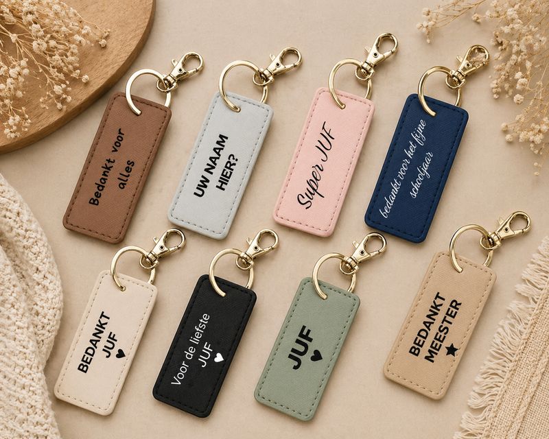 Cadeau Sleutelhangers voor Juf of Meester