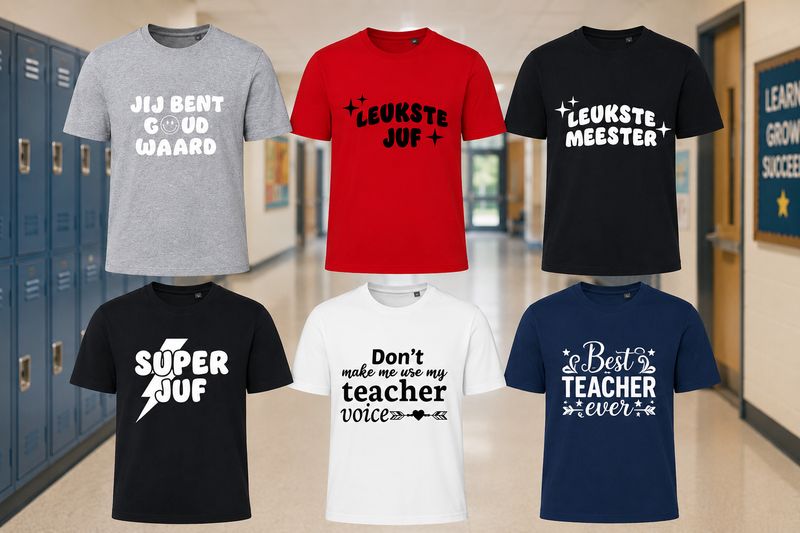 Cadeau Tshirts voor Juf of Meester