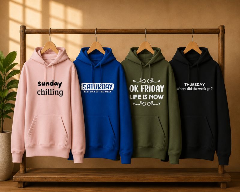 Hoodie met Weekdagen Teksten