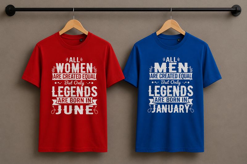 Tshirts Verjaardagsmaanden Man/Vrouw