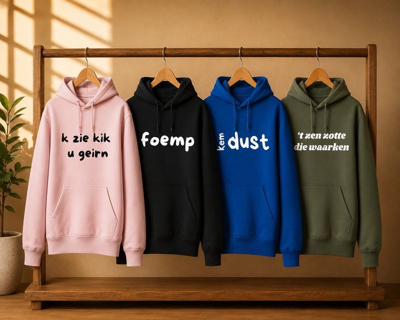 Hoodie met Dialect Teksten