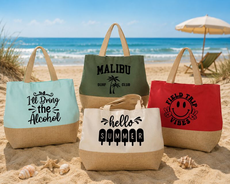 Strandtassen met Zomer/Vakantie Teksten
