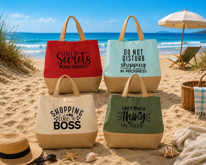 Strandtassen met Quotes/Funny Teksten