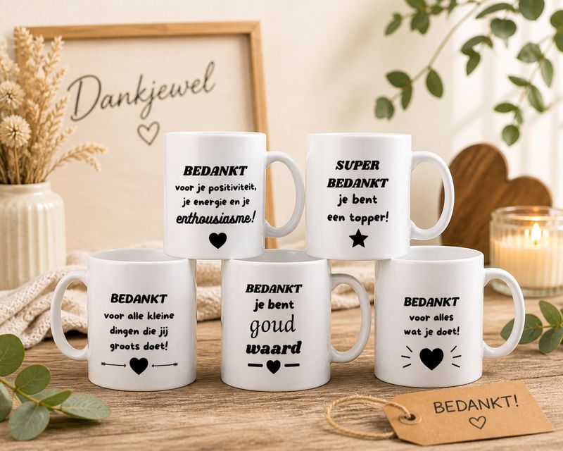 Cadeau Bedankt - Bedrukte Mokken