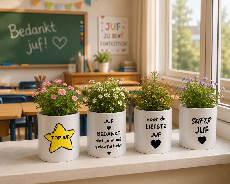 Cadeau Bloempotjes Voor Juf