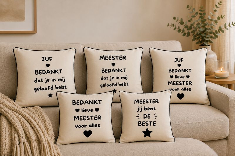 Cadeau Sierkussen Voor Juf of Meester