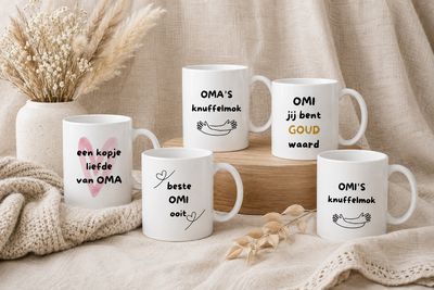 Bedrukte mokken voor oma/omi