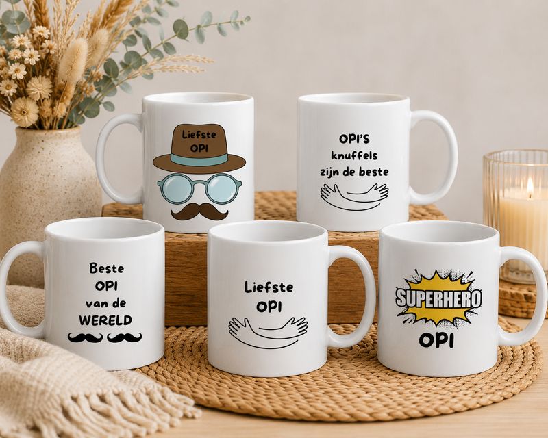 Bedrukte mokken voor opa/opi