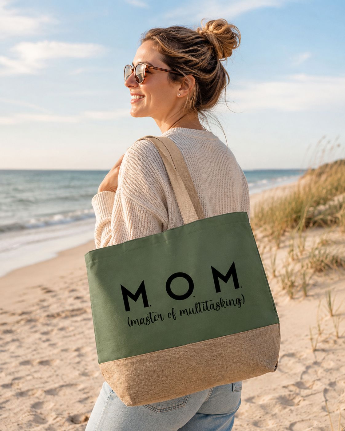 M.O.M. Master Of Multitasking Strandtas - Trendy Mama Strandtas - Origineel Cadeau voor Mama