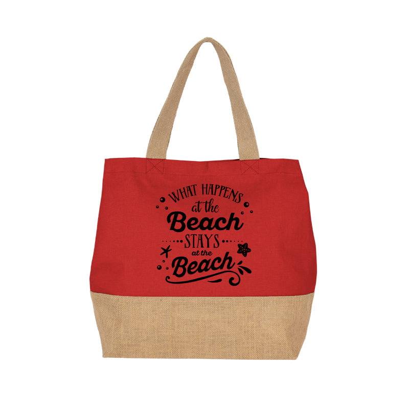 WHAT HAPPENS AT THE BEACH, STAYS AT THE BEACH (verschillende kleuren) WHAT HAPPENS AT THE BEACH, STAYS AT THE BEACH (verschillende kleuren)