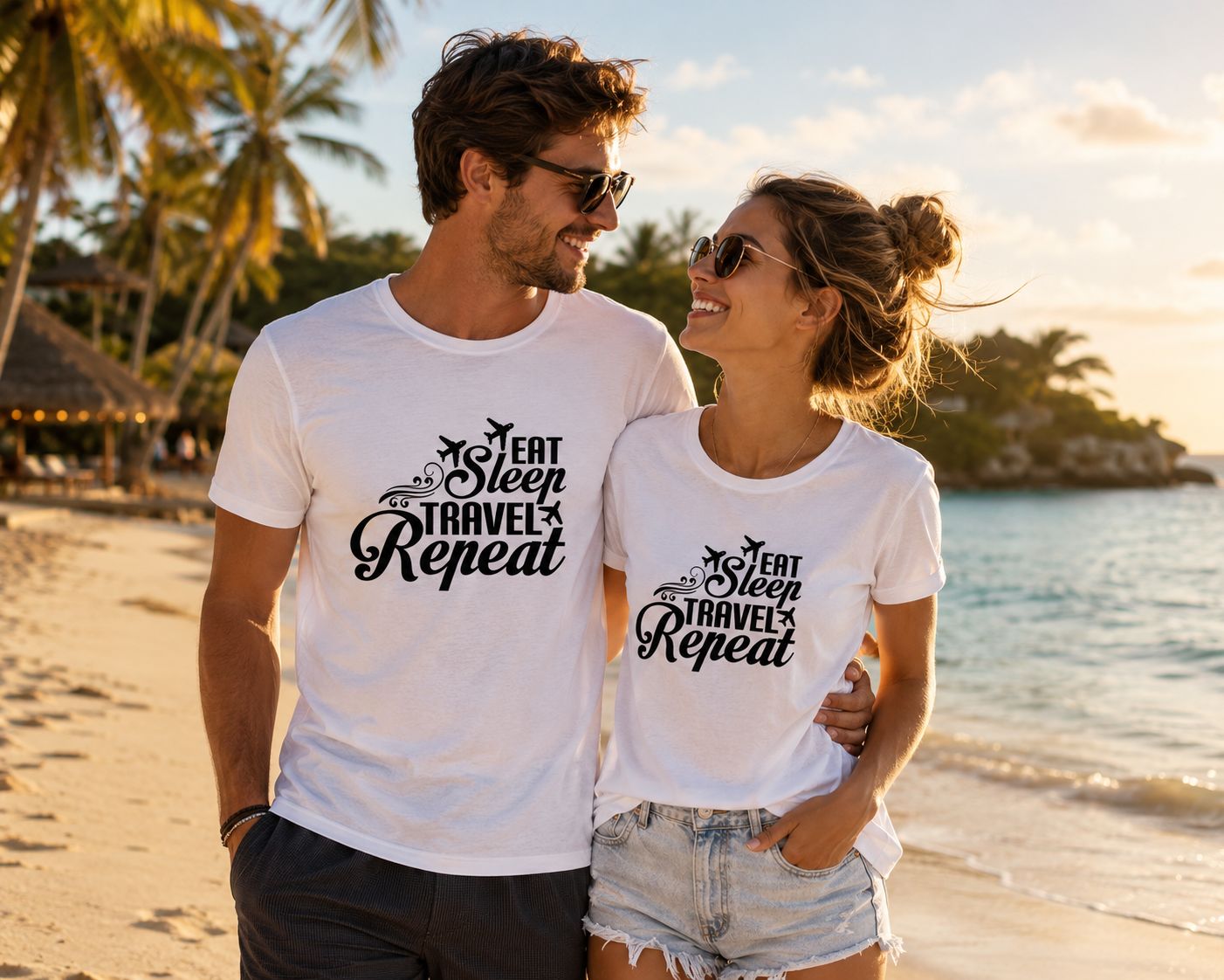Eat Sleep Travel Repeat T-Shirt - Grappige Reizen T-Shirt - Leuk Cadeau voor Reisliefhebbers