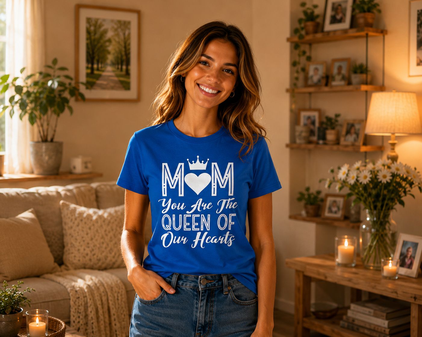 Mom You Are The Queen Of Our Hearts T-Shirt - Liefdevolle Mama T-Shirt - Origineel Cadeau voor Mama