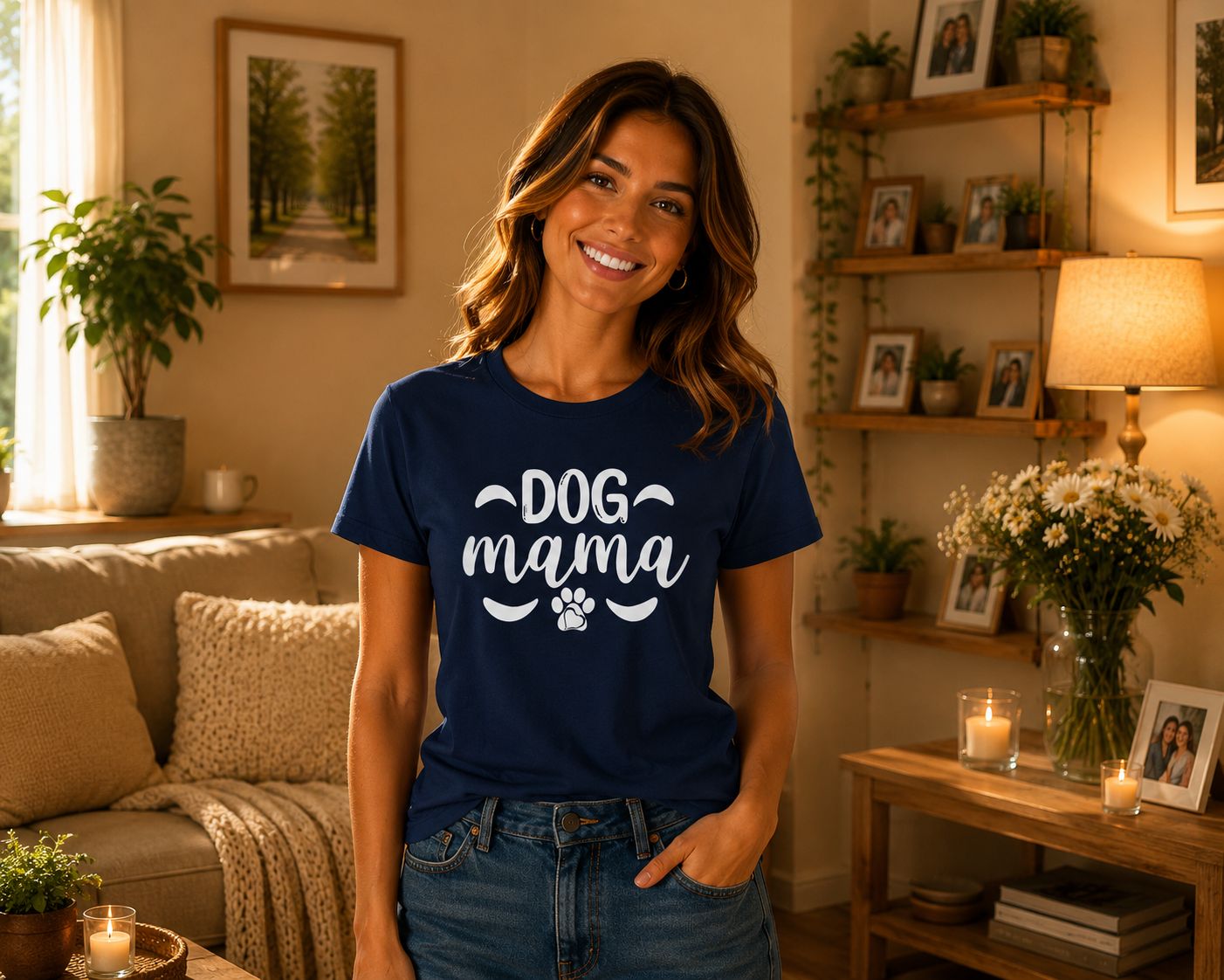 Dog Mama T-Shirt - Trendy T-Shirt voor Hondenliefhebbers - Leuk Cadeau voor Dog Moms