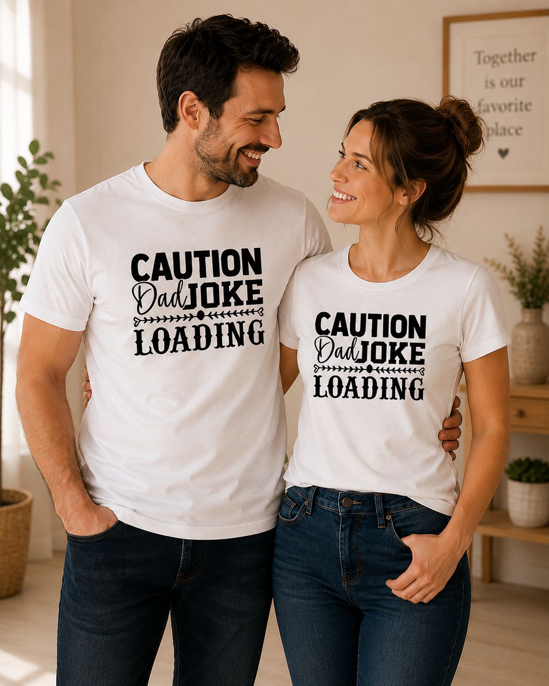 Caution Dad Joke Loading - T-Shirt – Grappig Cadeau voor Papa &amp; Vaderdag