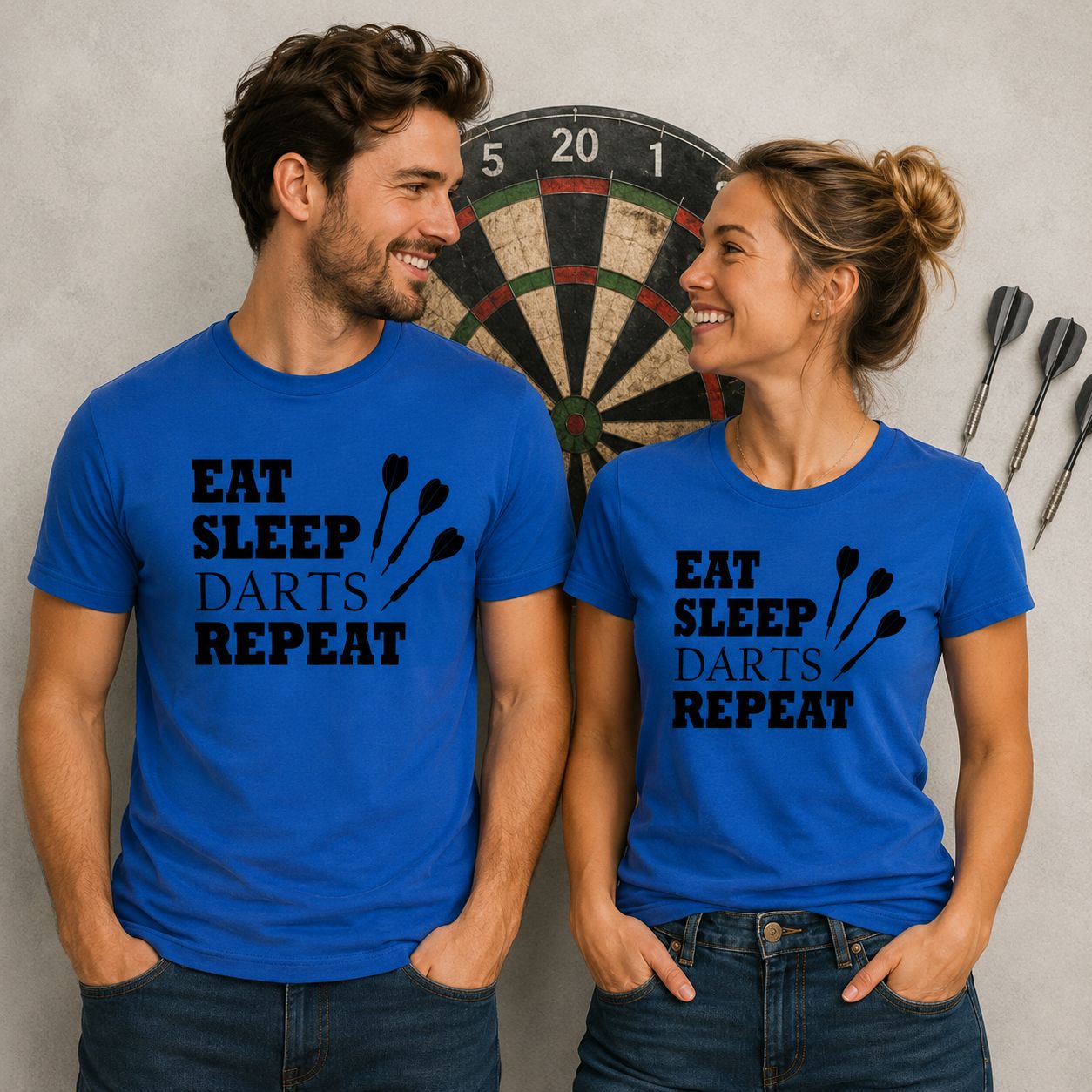 Eat Sleep Darts T-Shirt - Stoere Darts T-Shirt - Leuk Cadeau voor Dartsliefhebbers