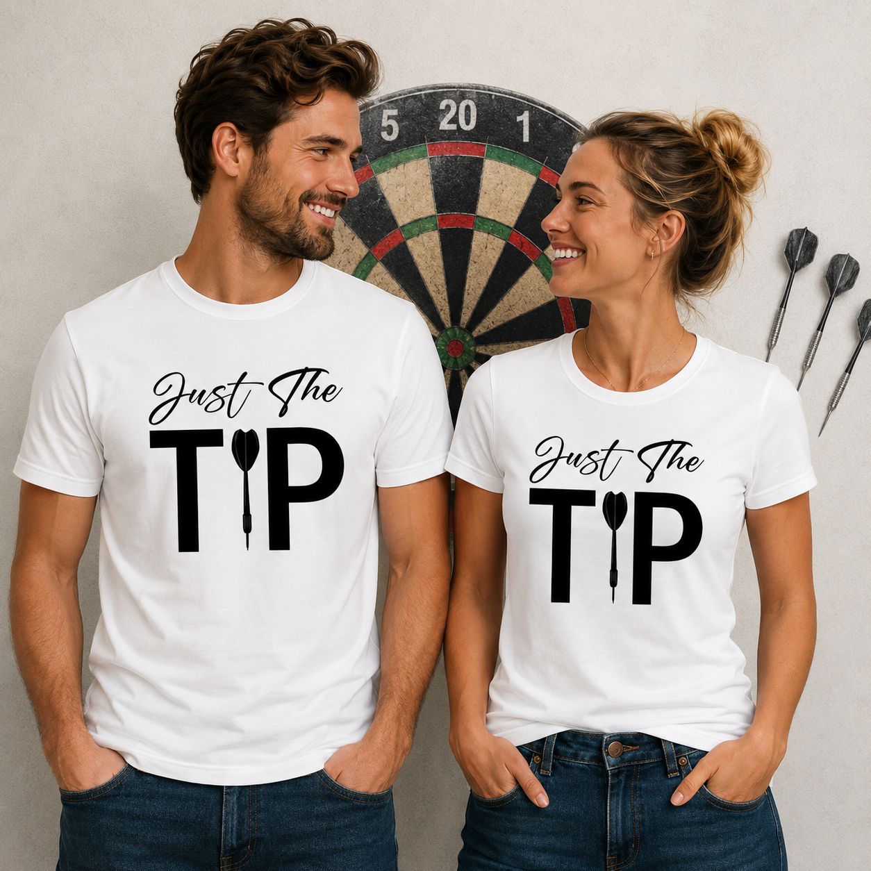 Just The Tip T-Shirt - Grappige Darts T-Shirt - Leuk Cadeau voor Dartsliefhebbers