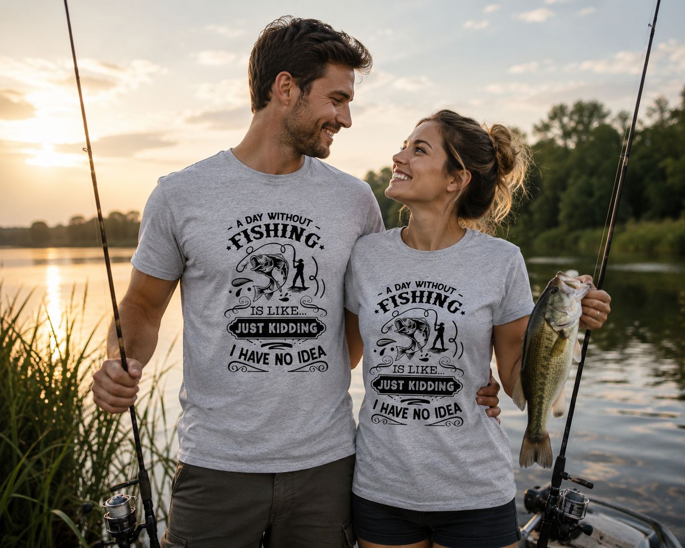 A Day Without Fishing Is Like Just Kidding I Have No Idea T-Shirt - Grappige Visser T-Shirt - Leuk Cadeau voor Vissers