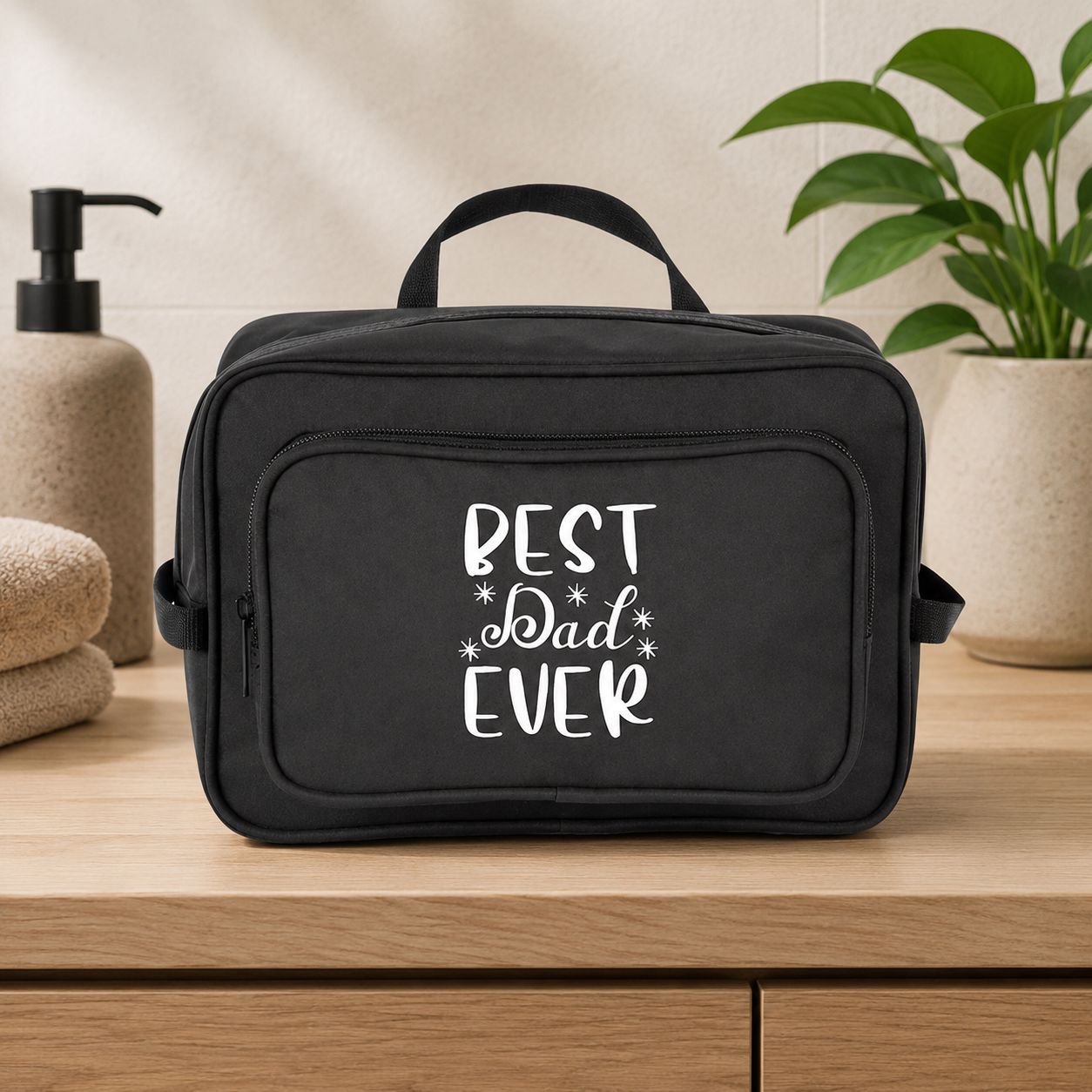 Best Dad Ever - Toilettas – Origineel Cadeau voor Papa - Vaderdag
