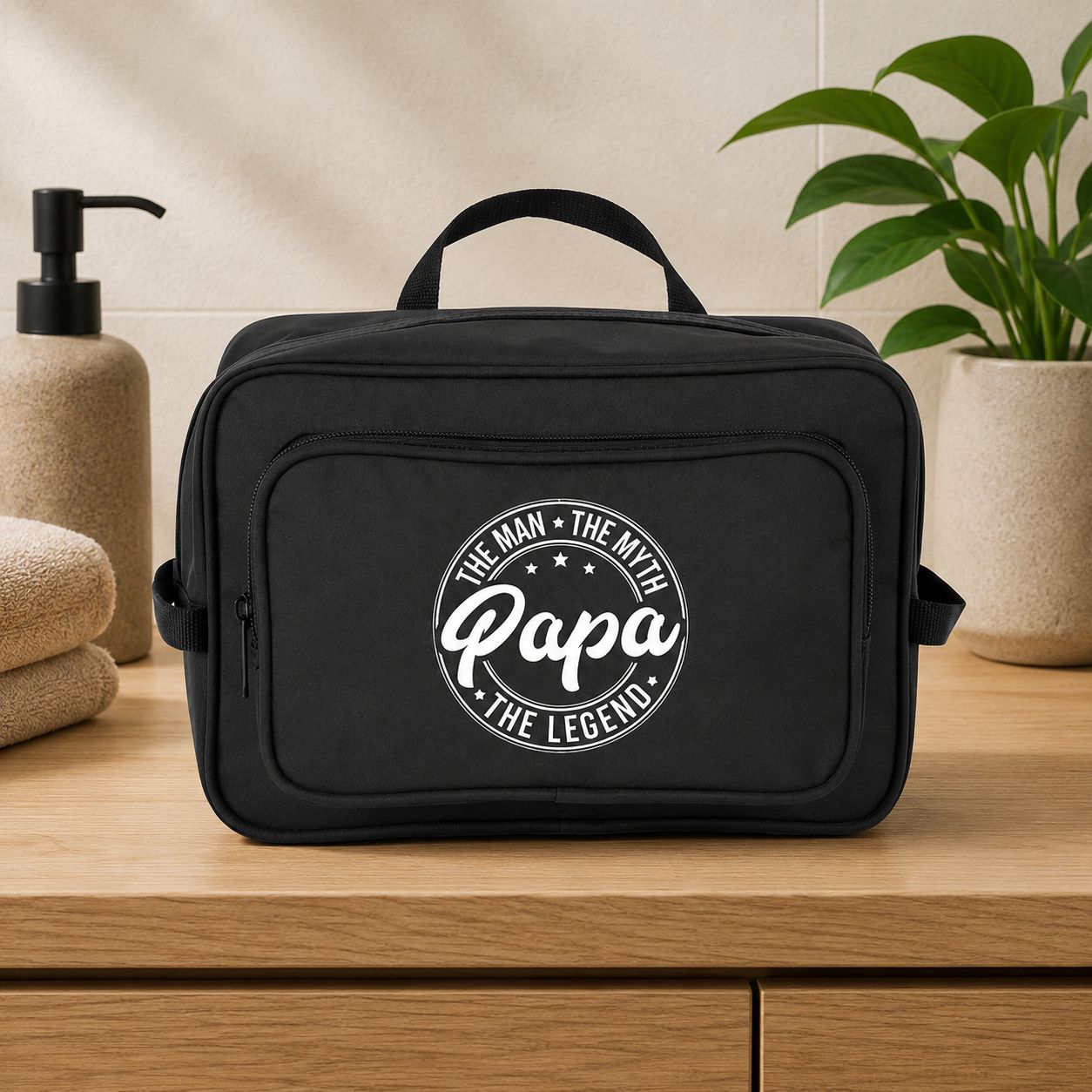 The Man The Myth The Legend Papa - Toilettas – Origineel Cadeau voor Papa - Vaderdag