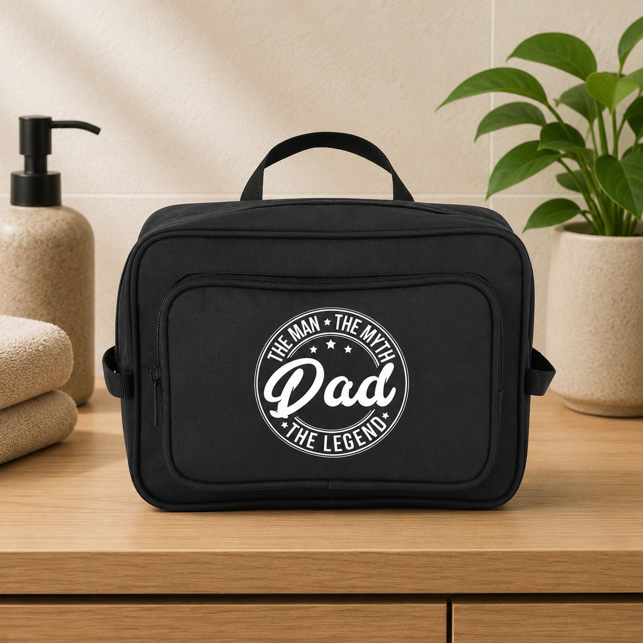 The Man The Myth The Legend Dad - Toilettas – Origineel Cadeau voor Papa - Vaderdag