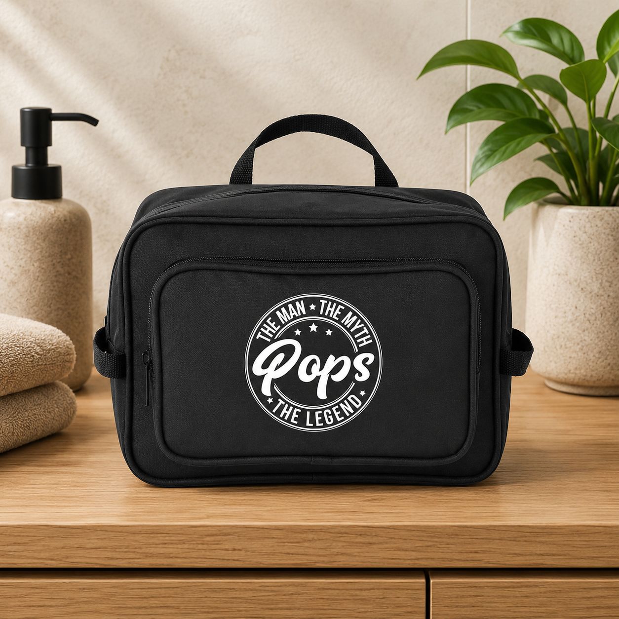 The Man The Myth The Legend Pops - Toilettas – Origineel Cadeau voor Vaderdag
