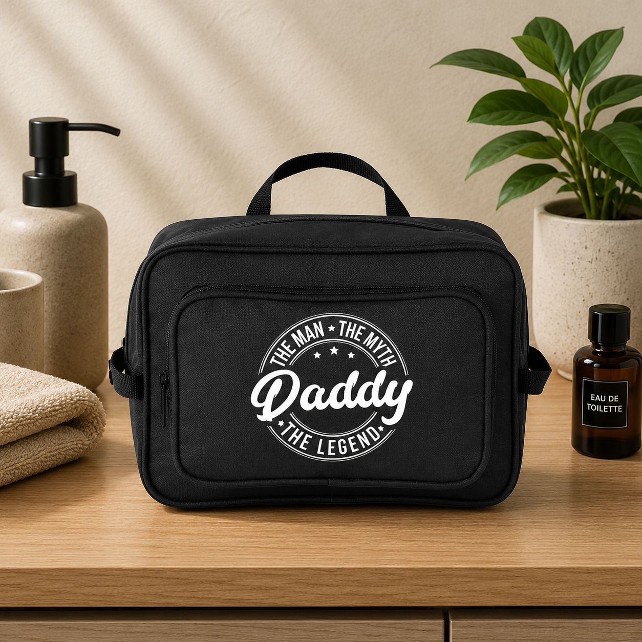The Man The Myth The Legend Daddy - Toilettas – Origineel Cadeau voor Vaderdag