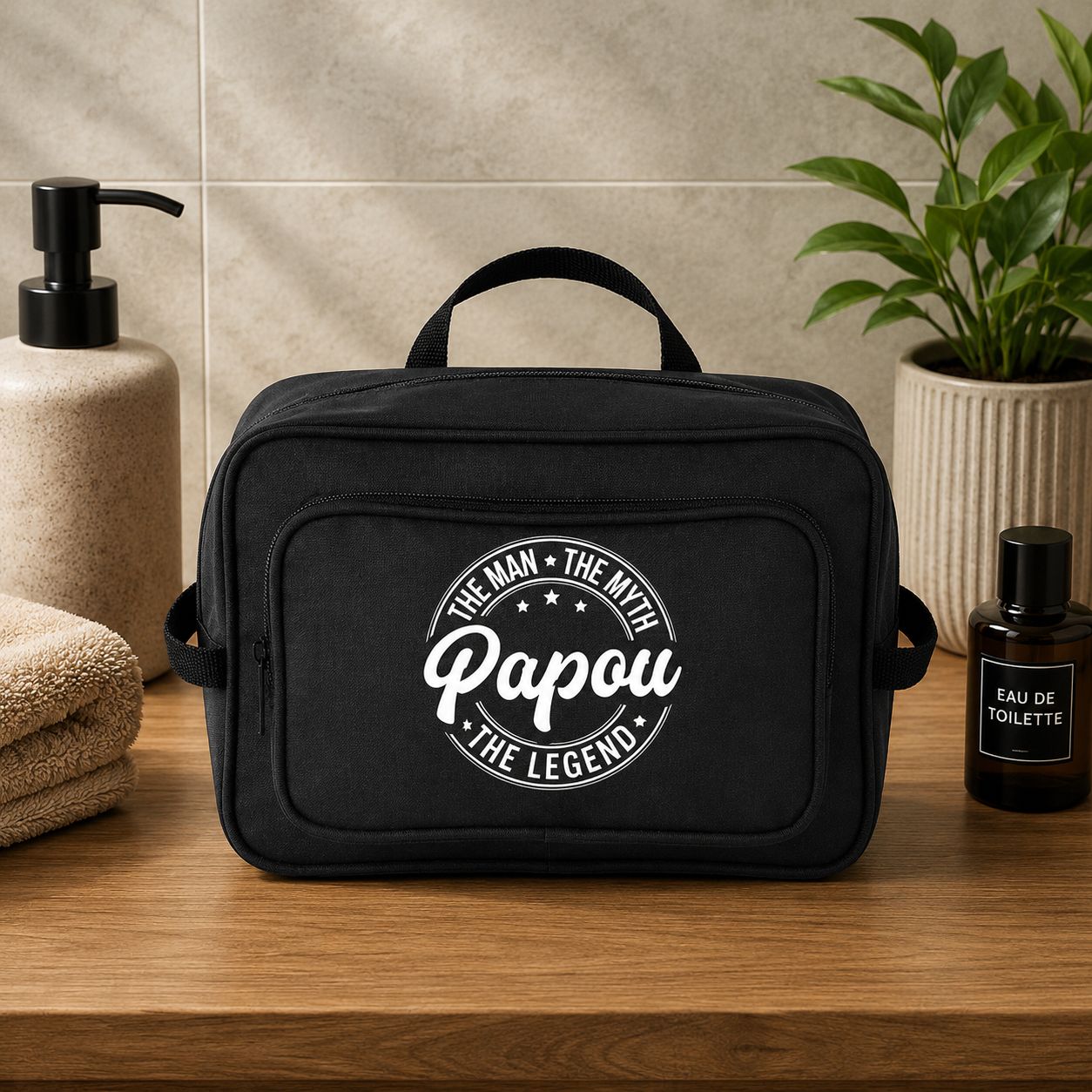 The Man The Myth The Legend Papou - Toilettas – Origineel Cadeau voor Vaderdag