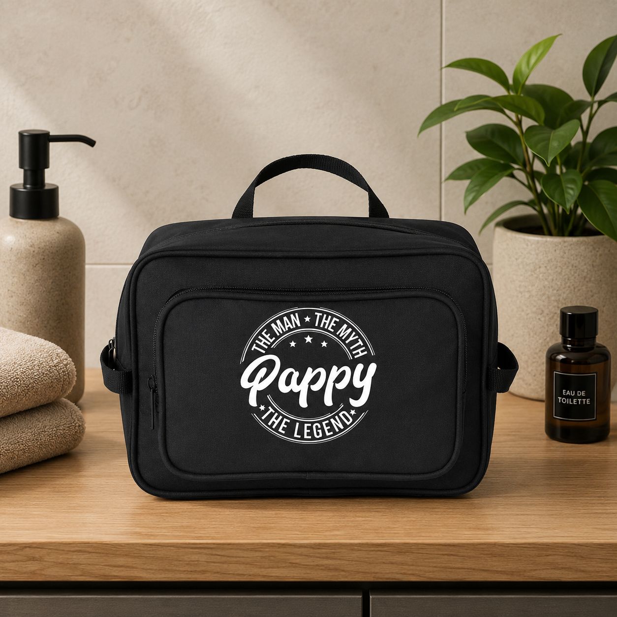 The Man The Myth The Legend Pappy - Toilettas – Origineel Cadeau voor Vaderdag