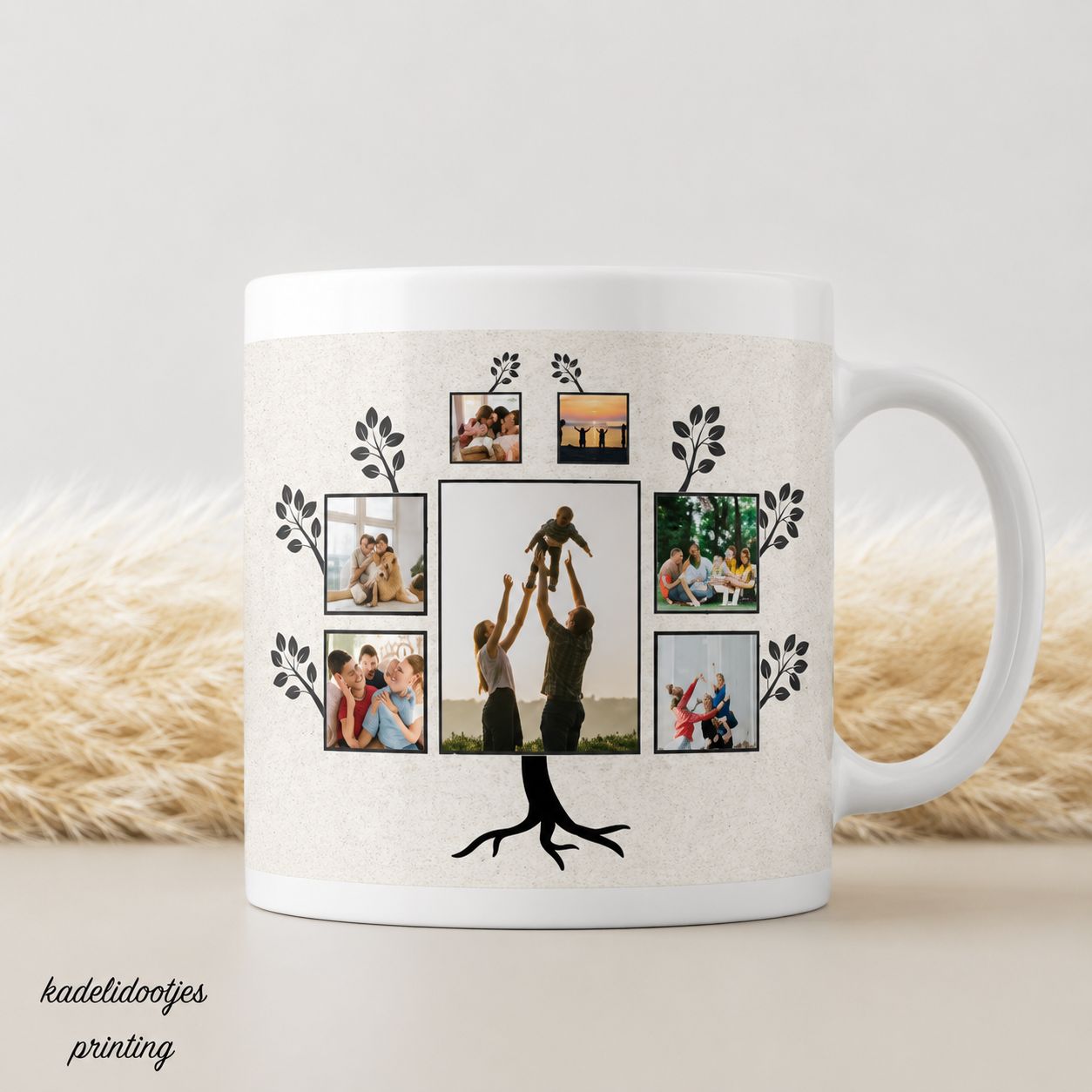Familieboom Fotomok met Foto’s – Unieke Gepersonaliseerde Mok