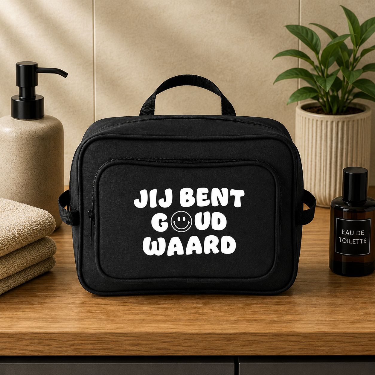 Jij Bent Goud Waard - Toilettas – Origineel Bedankje met Mooie Boodschap