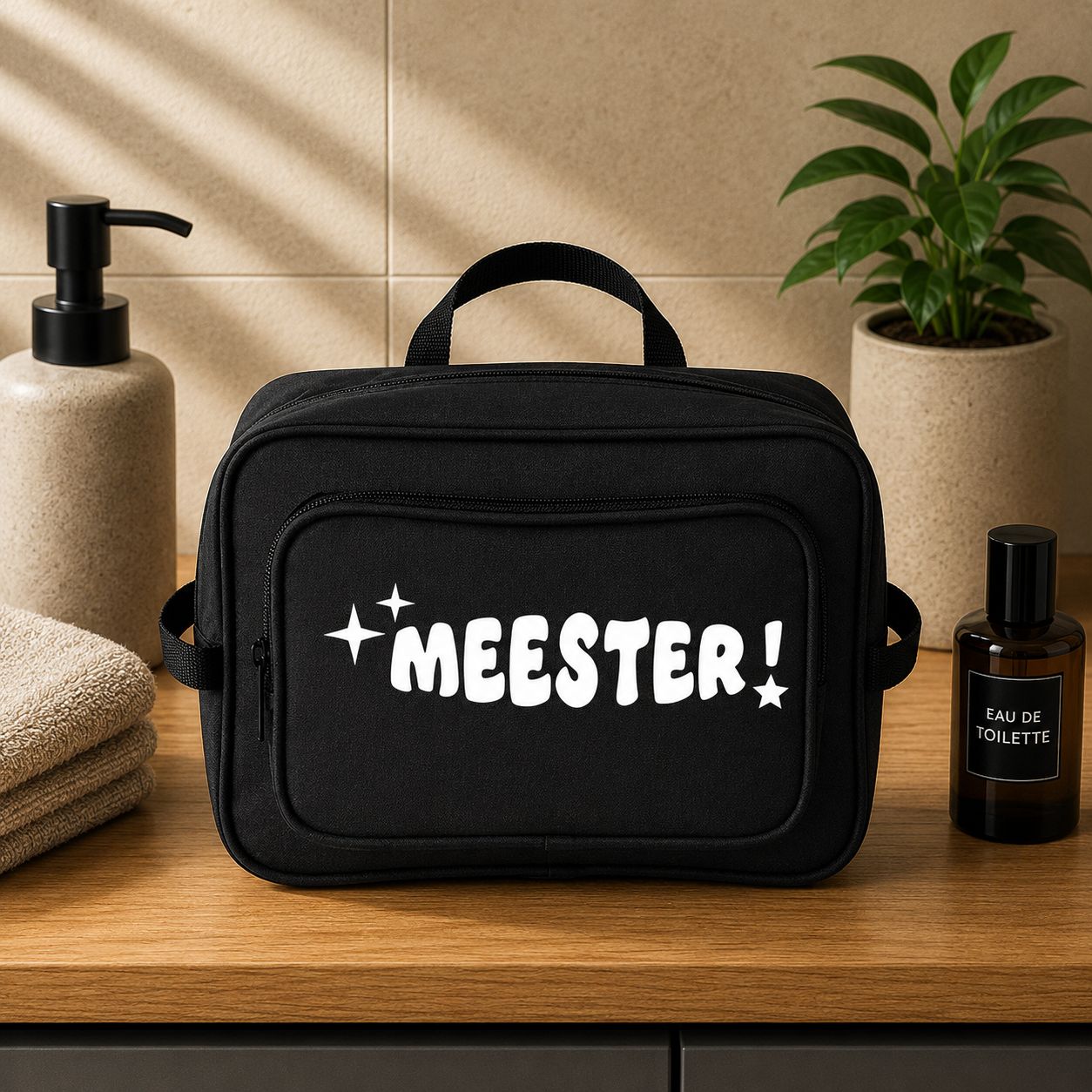 Meester - Toilettas – Origineel Cadeau en Bedankje voor de Leukste Meester