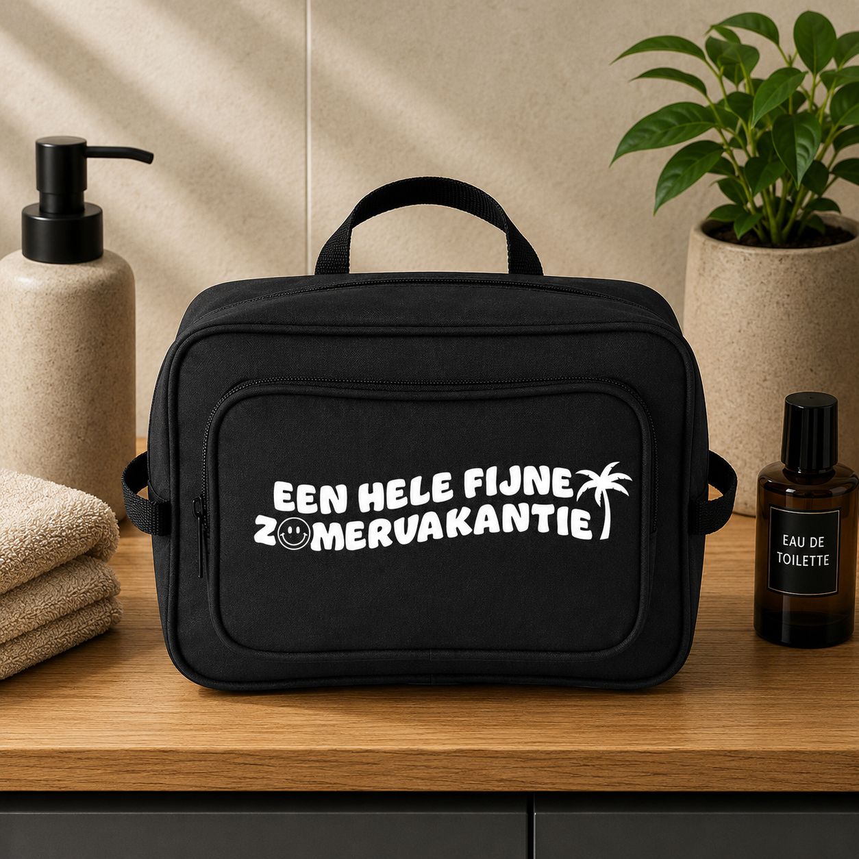 Een Hele Fijne Zomervakantie - Toilettas – Origineel Cadeautje voor Juf of Meester