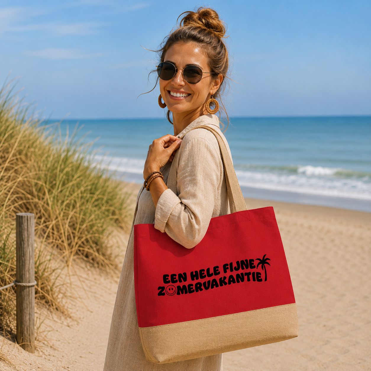 Een Hele Fijne Zomervakantie Strandtas – Origineel Cadeau Voor Juf – Leuk Einde Schooljaar Cadeau