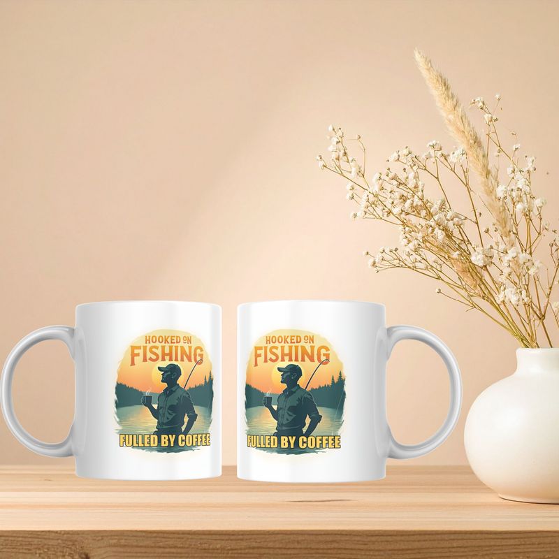 HOOKED ON FISHING, FULLED BY COFFEE HOOKED ON FISHING, FULLED BY COFFEE
