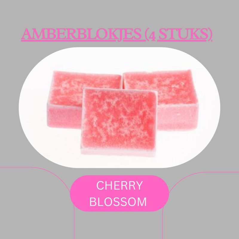 AMBERBLOKJES CHERRY BLOSSOM (4stuks)