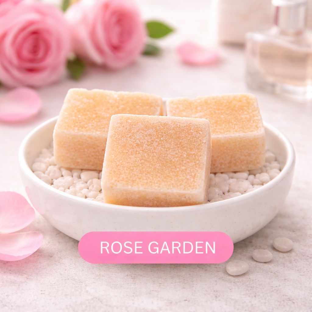 Amberblokjes Rose Garden (4 Stuks) – Romantische en Bloemige Rozentuin Geur