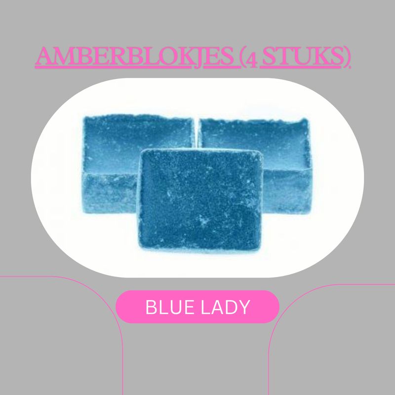 AMBERBLOKJES BLUE LADY (4stuks)