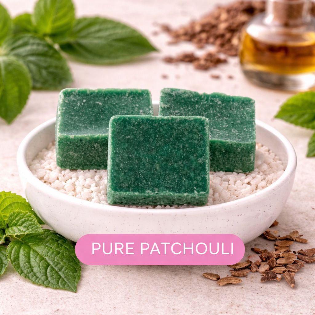 Amberblokjes Pure Patchouli (4 stuks) – Diepe aardse geur voor een warm en rustgevend interieur
