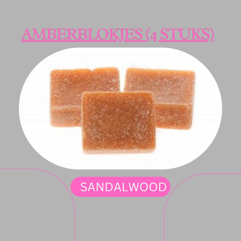 AMBERBLOKJES SANDALWOOD (4stuks)
