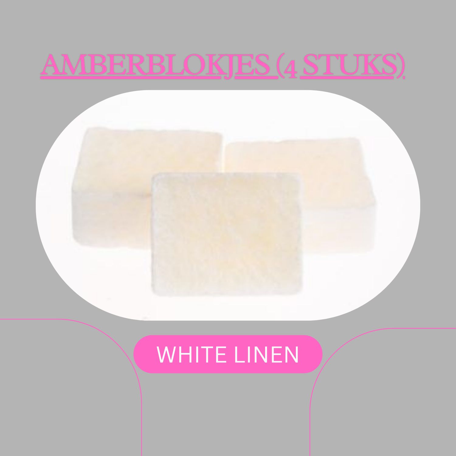 AMBERBLOKJES WHITE LINEN (4stuks)