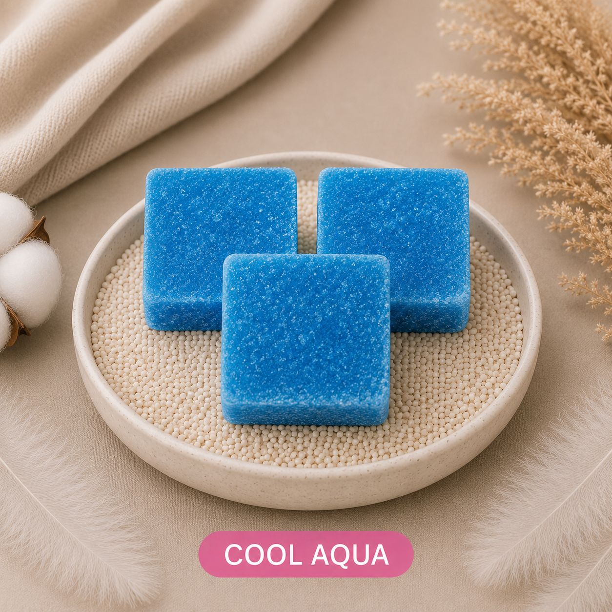 Amberblokjes Cool Aqua (4 stuks) – Frisse oceaangeur voor een zuiver en verkwikkend interieur
