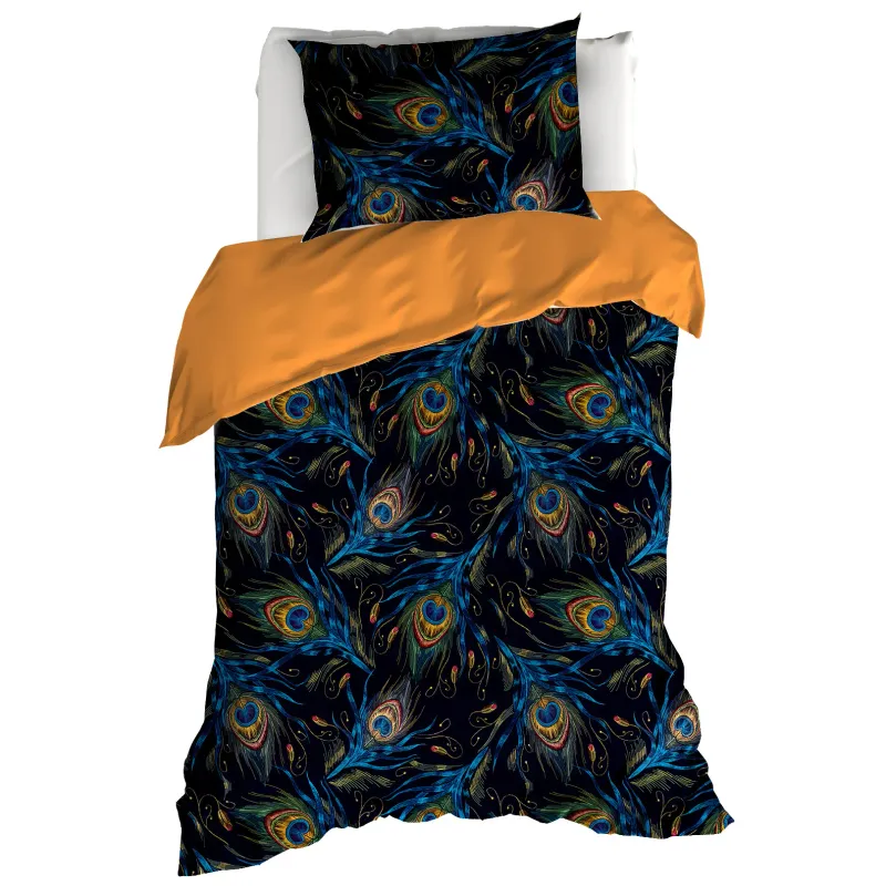 Dekbedovertrek Peafowl Thai Curry - Eenpersoons - 140 x 200/220 cm - Katoen Satijn