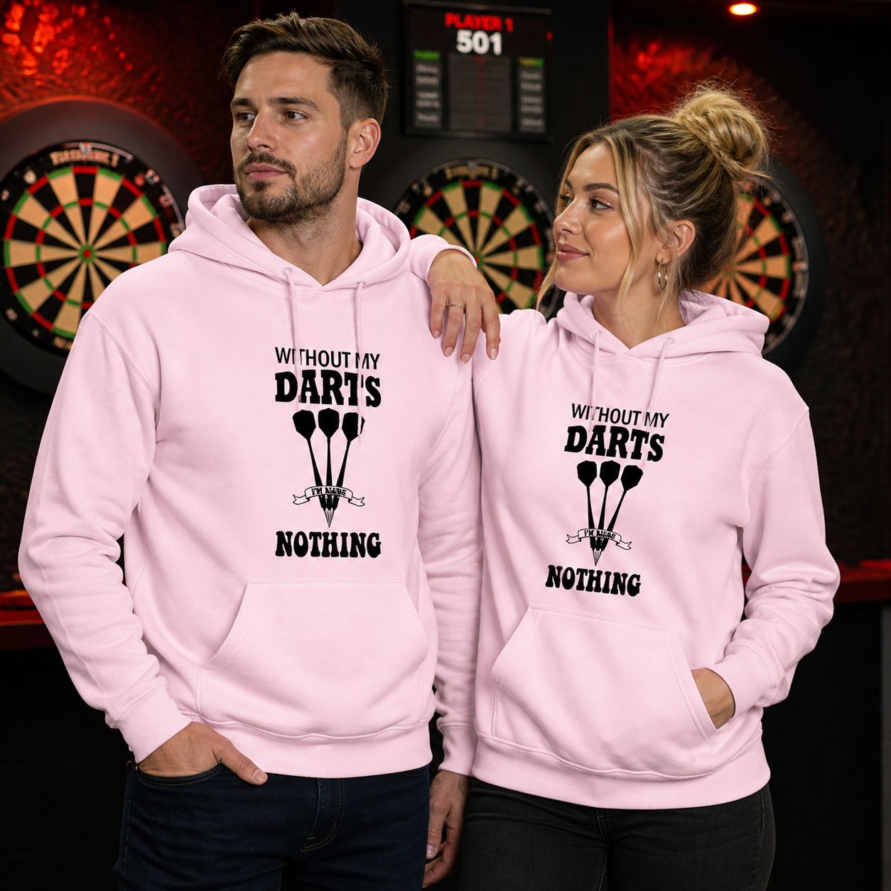 Without My Darts I’m Doing Nothing Hoodie – Funny Darts Hoodie – Unisex Cadeau voor Darts Spelers