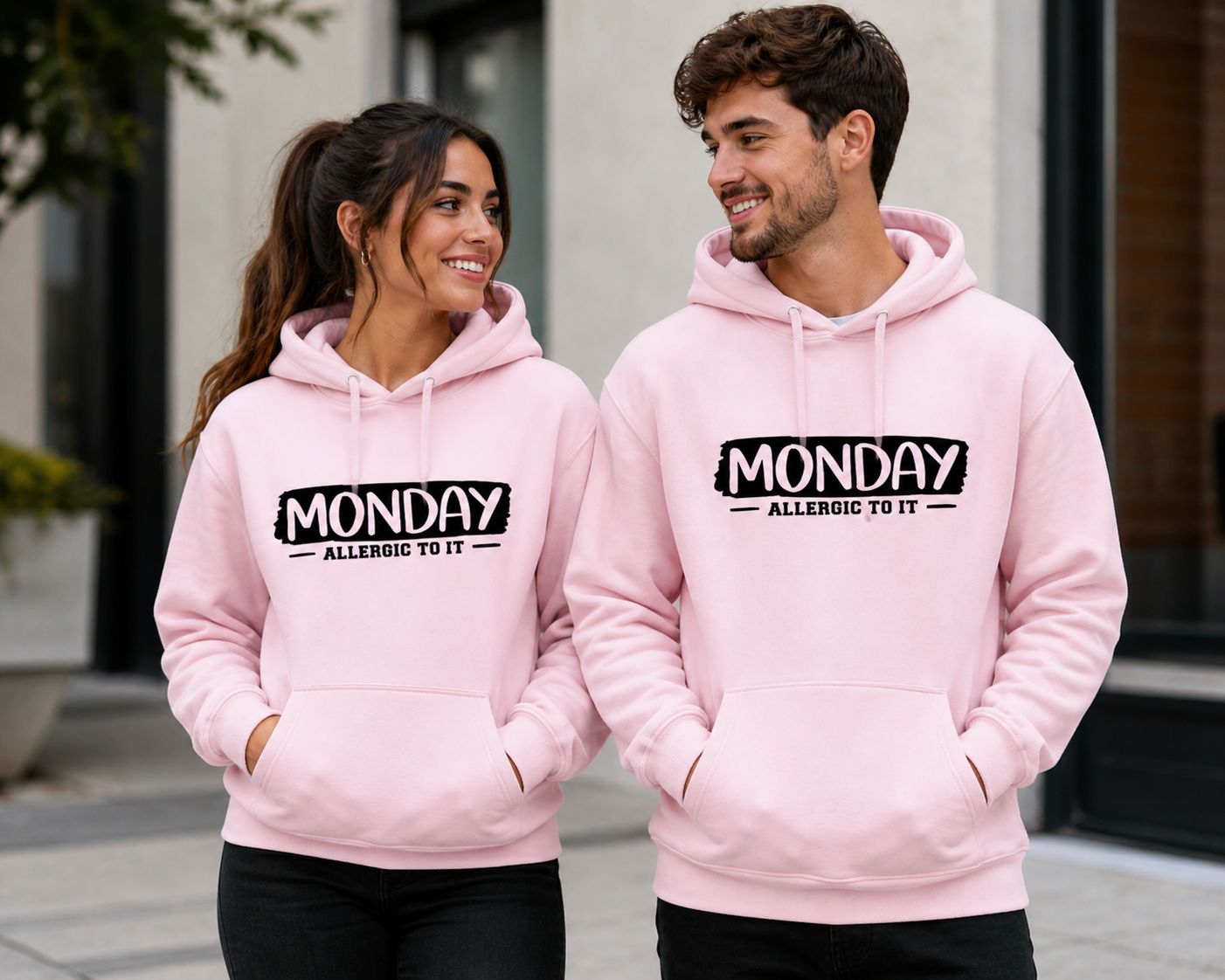 Funny Hoodie met Tekst “Monday Allergic To It” – Grappige Hoodie voor Werk, School of Weekend