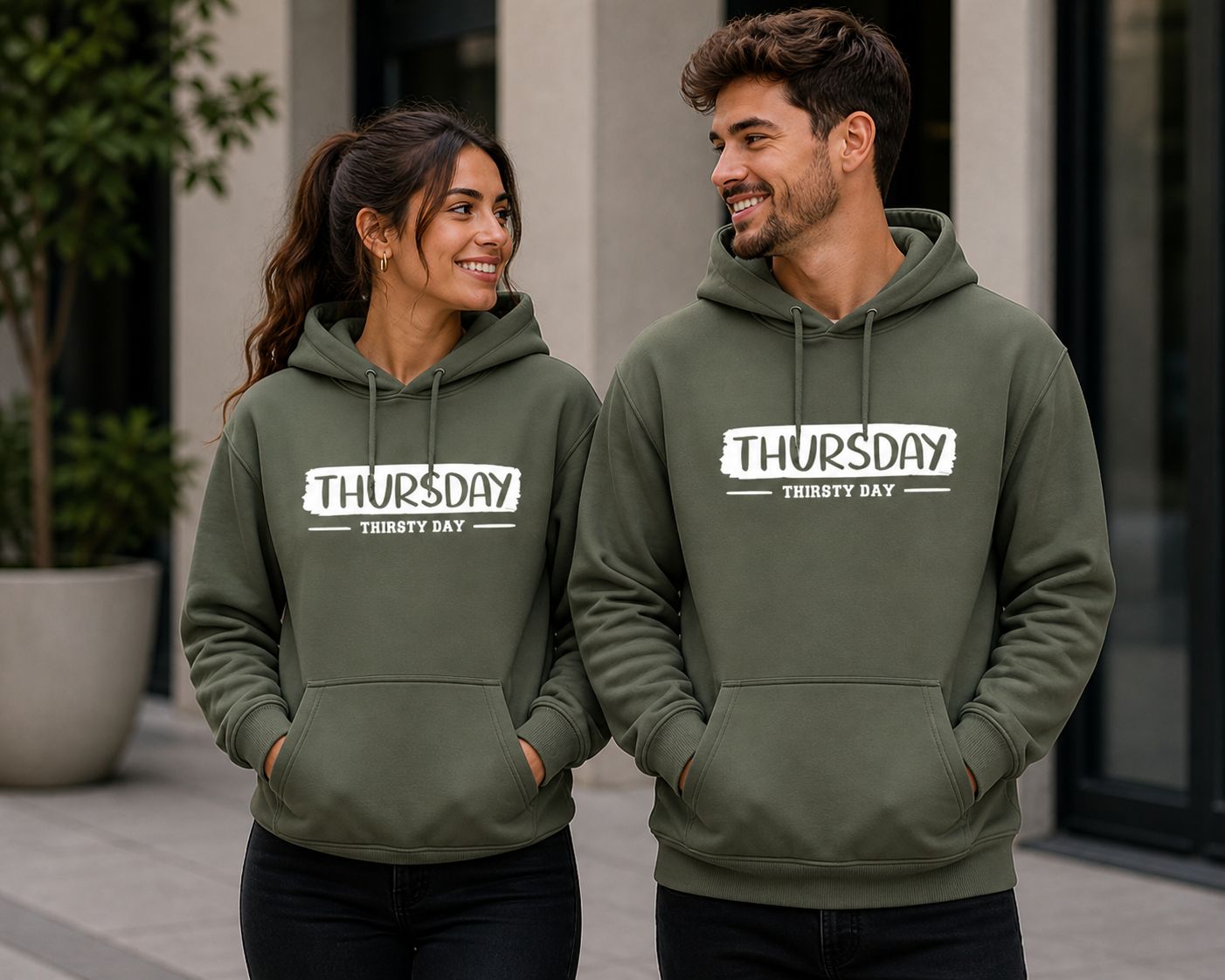 Funny Hoodie “Thursday = Thirsty Day” – Grappige Hoodie voor Feestjes, Weekend Vibes &amp; Humor