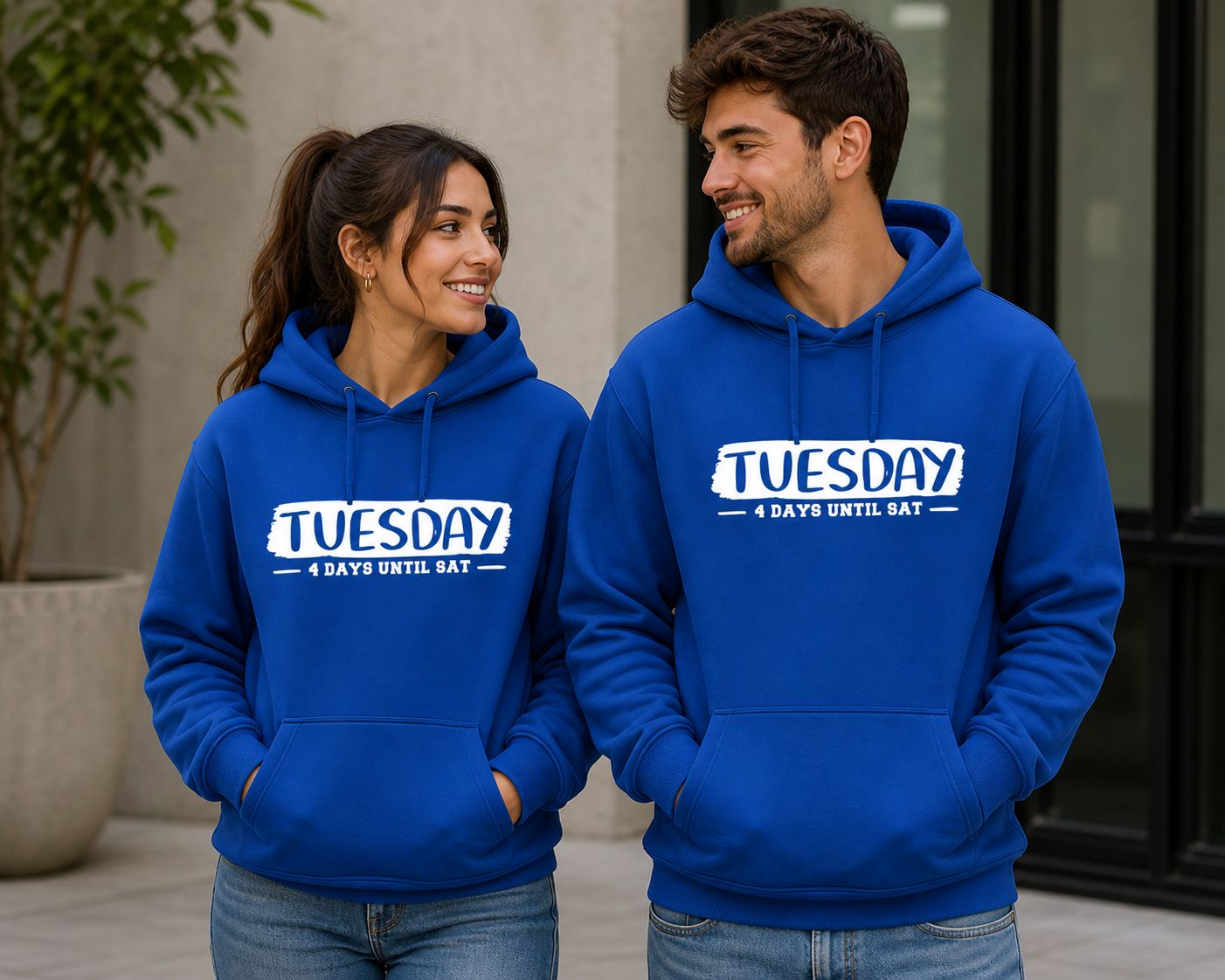 Funny Hoodie “Tuesday – 4 Days Until Saturday” – Grappige Trui voor Weekend Lovers &amp; Humor Fans